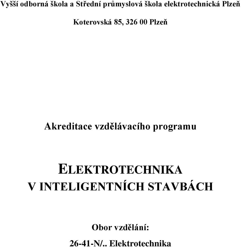 ELEKTROTECHNIKA V INTELIGENTNÍCH