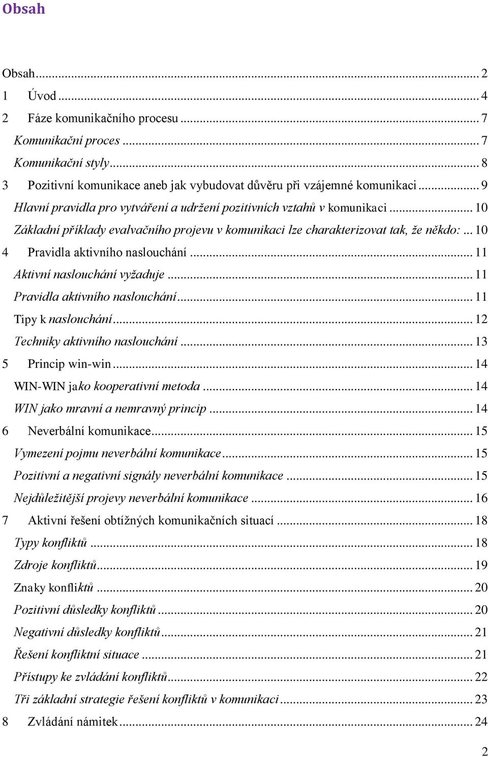 .. 10 4 Pravidla aktivního naslouchání... 11 Aktivní naslouchání vyžaduje... 11 Pravidla aktivního naslouchání... 11 Tipy k naslouchání... 12 Techniky aktivního naslouchání... 13 5 Princip win-win.