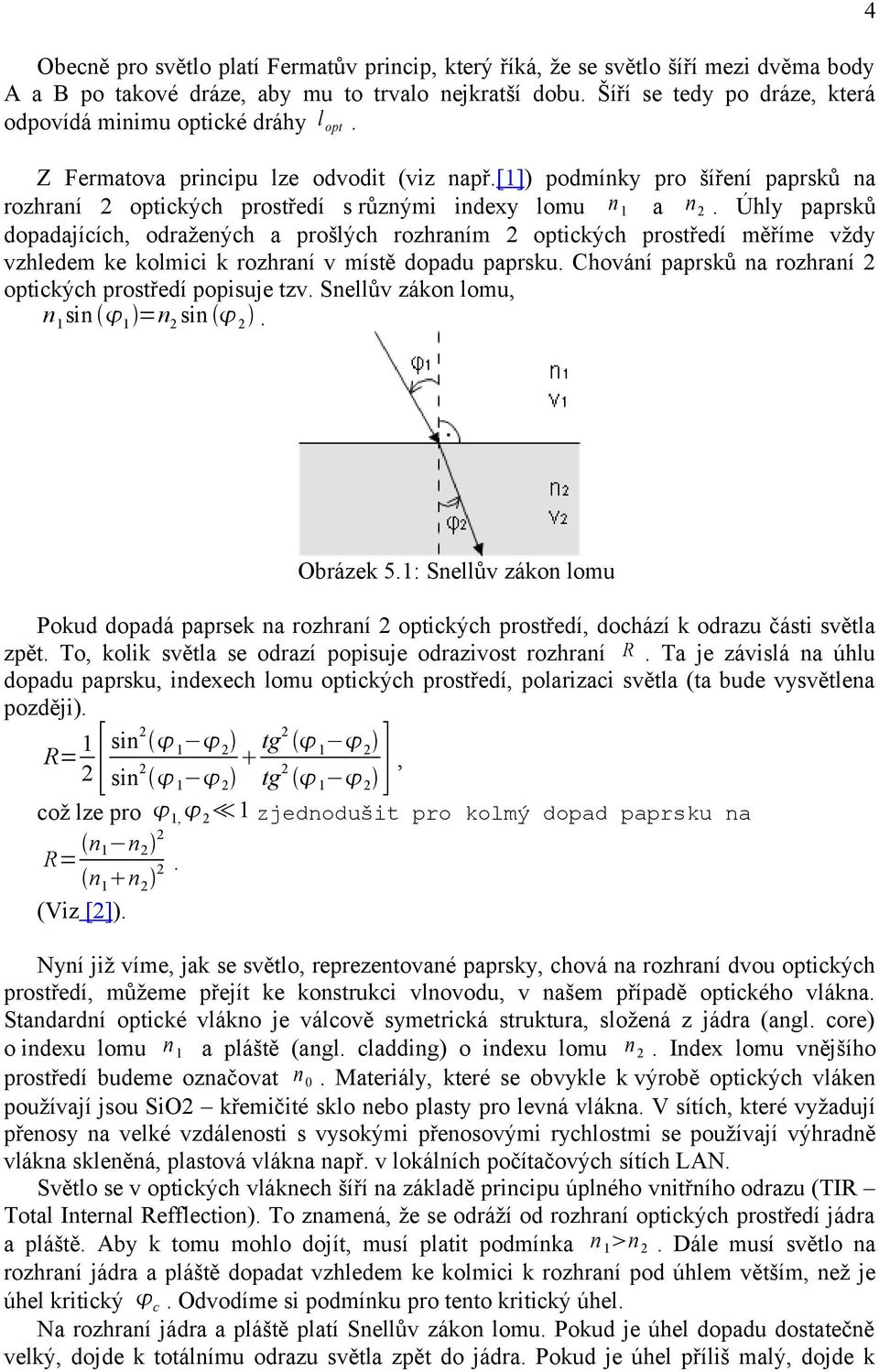 Úhly paprsků dopadajících, odražených a prošlých rozhraním 2 optických prostředí měříme vždy vzhledem ke kolmici k rozhraní v místě dopadu paprsku.