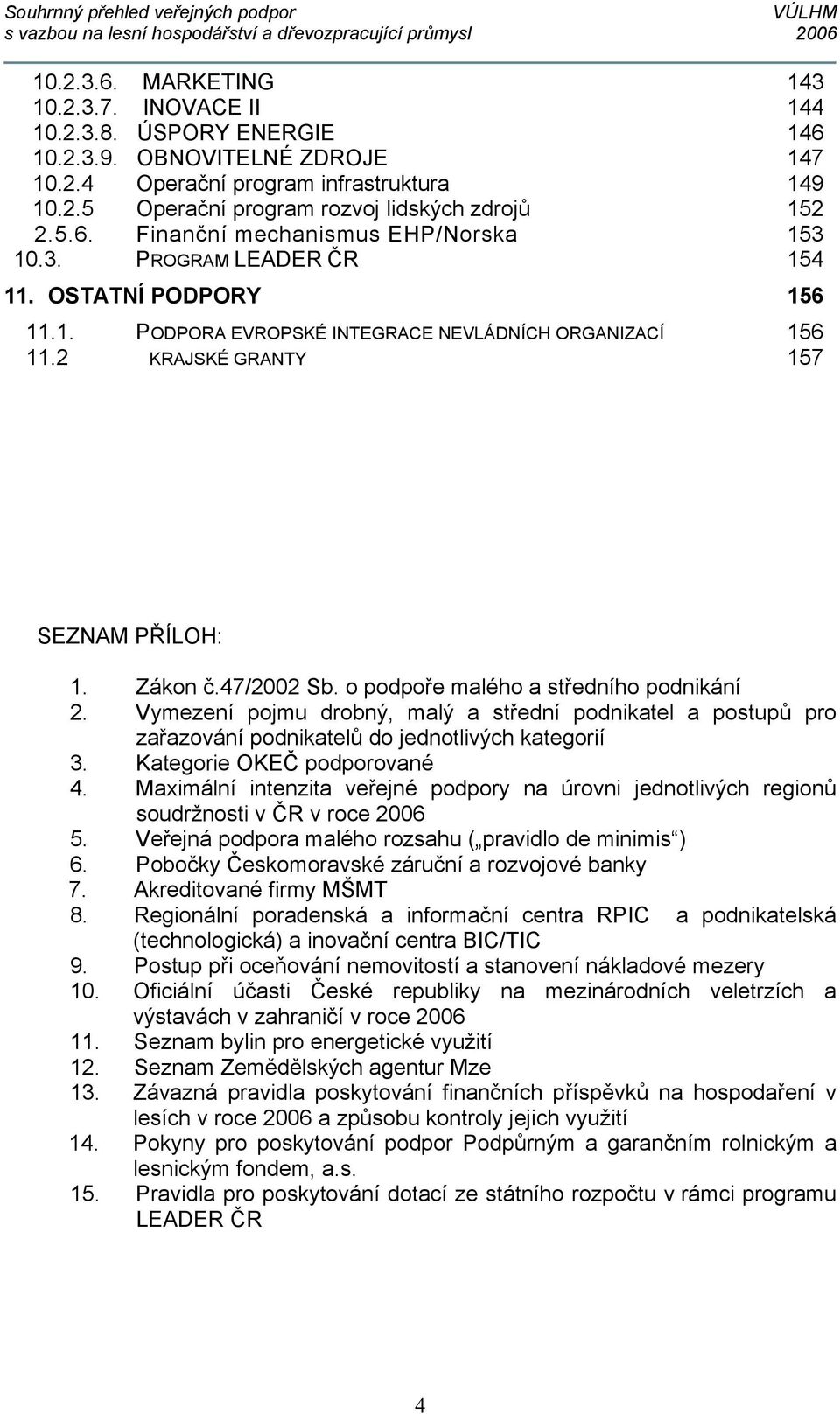 Zákon č.47/2002 Sb. o podpoře malého a středního podnikání 2. Vymezení pojmu drobný, malý a střední podnikatel a postupů pro zařazování podnikatelů do jednotlivých kategorií 3.