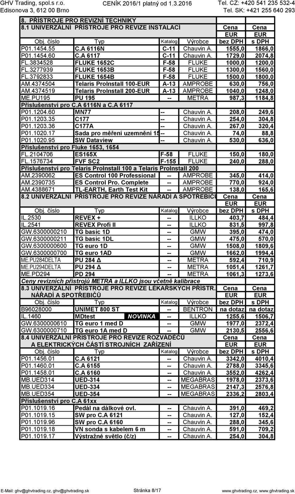 4374504 Telaris ProInstall 100-EUR A-13 AMPROBE 630,0 756,0 AM.4374519 Telaris ProInstall 200-EUR A-13 AMPROBE 1040,0 1248,0 ME.PU195 PU 195 -- METRA 987,3 1184,8 Příslušenství pro C.A 6116N a C.