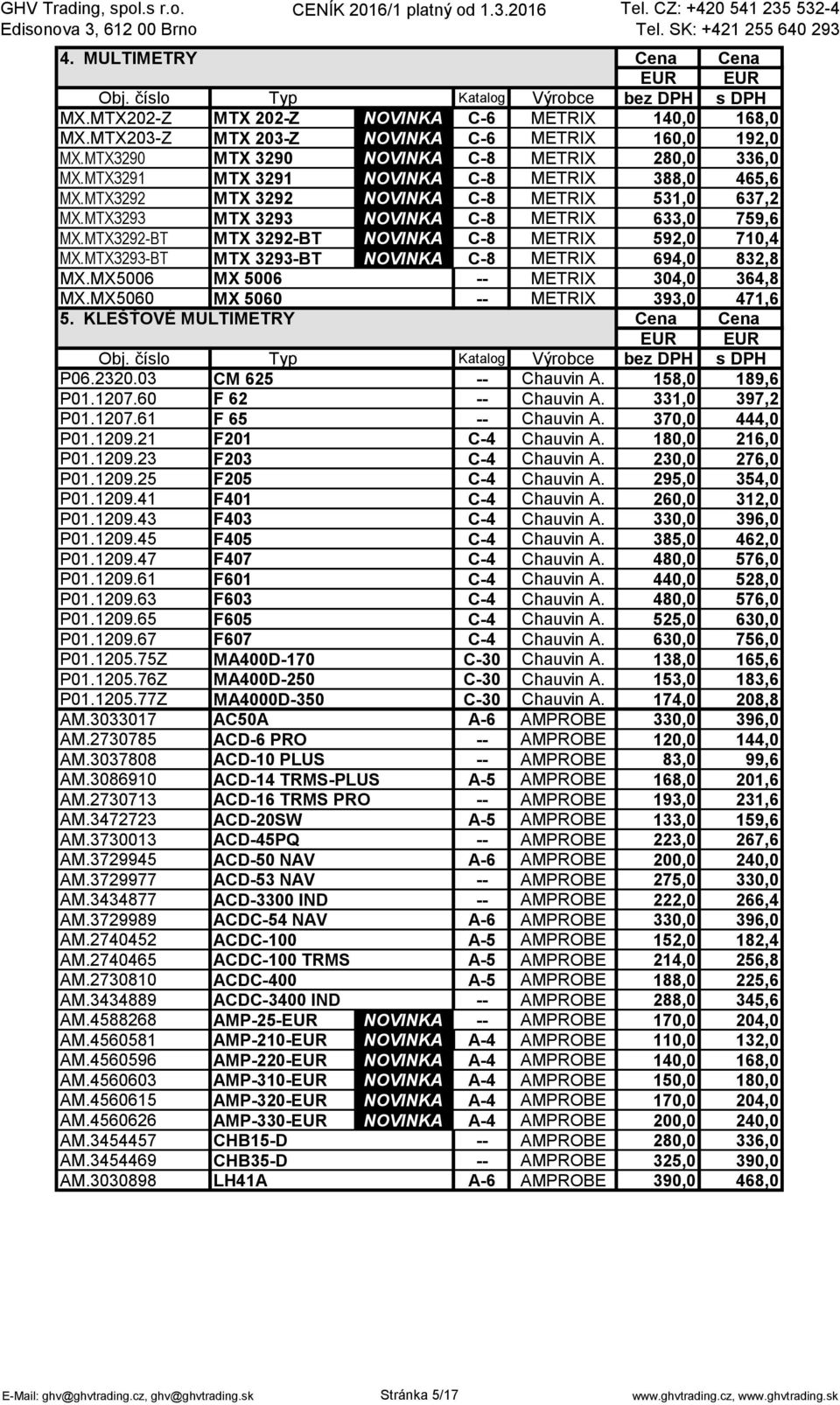 MTX3292-BT MTX 3292-BT NOVINKA C-8 METRIX 592,0 710,4 MX.MTX3293-BT MTX 3293-BT NOVINKA C-8 METRIX 694,0 832,8 MX.MX5006 MX 5006 -- METRIX 304,0 364,8 MX.MX5060 MX 5060 -- METRIX 393,0 471,6 5.