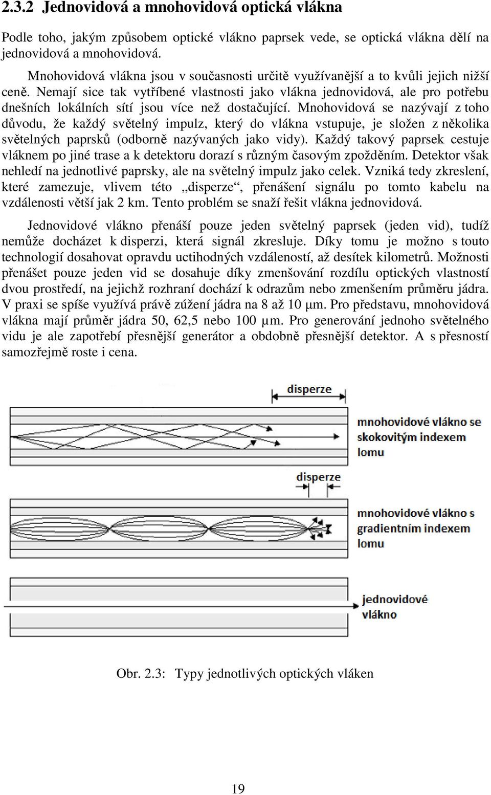 Nemají sice tak vytříbené vlastnosti jako vlákna jednovidová, ale pro potřebu dnešních lokálních sítí jsou více než dostačující.