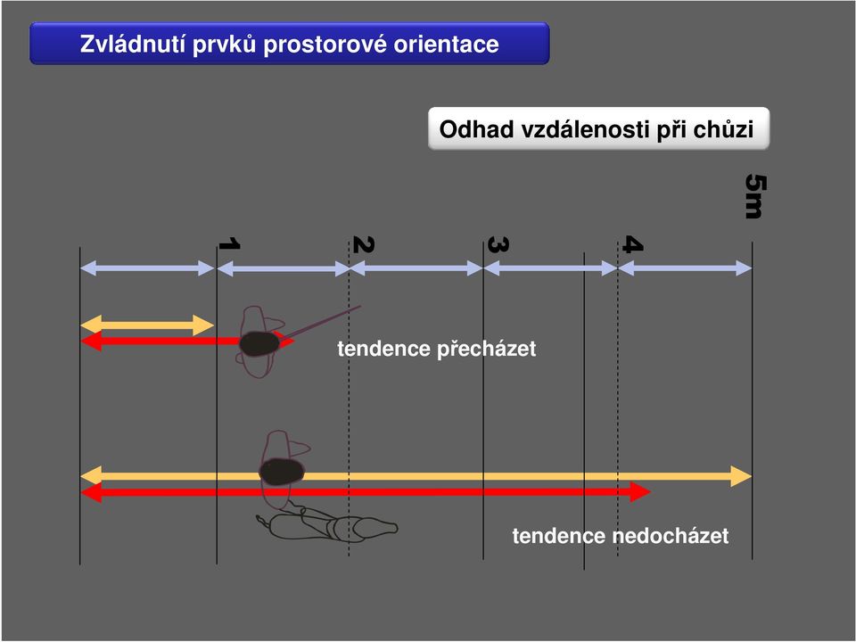 při chůzi 5m 4 3 2 1