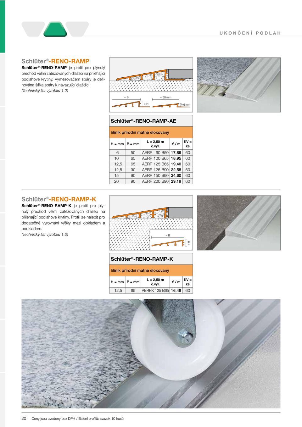 2) = B = 50 mm = H = 6 mm Schlüter -RENO-RAMP-AE hliník přírodní matně eloxovaný B = mm 6 50 AERP 60 B50 17,86 60 10 65 AERP 100 B65 18,95 60 12,5 65 AERP 125 B65 19,40 60 12,5 90 AERP 125 B90 22,58