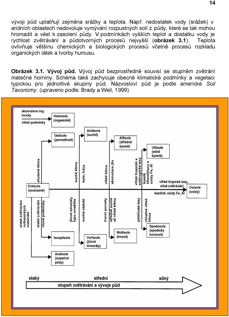 V podmínkách vyšších teplot a dostatku vody je rychlost zvětrávání a půdotvorných procesů nejvyšší (obrázek 3.1).