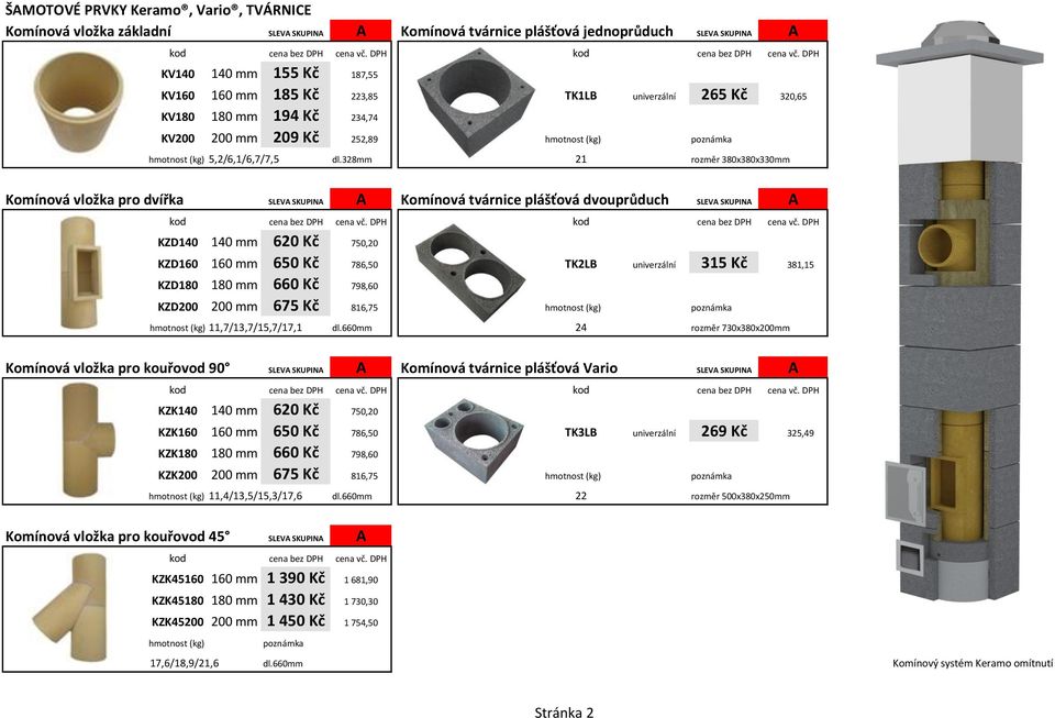 328mm 21 rozměr 380x380x330mm Komínová vložka pro dvířka SLEVA SKUPINA A Komínová tvárnice plášťová dvouprůduch SLEVA SKUPINA A KZD140 140 mm 620 Kč 750,20 KZD160 160 mm 650 Kč 786,50 TK2LB