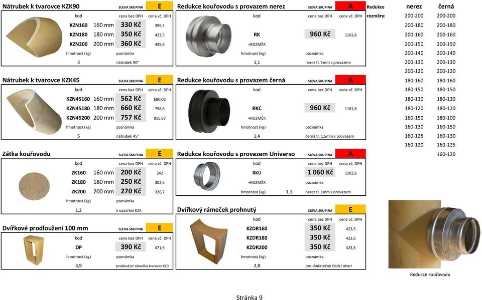 1mm s provazem 200-130 200-130 200-120 200-120 Nátrubek k tvarovce KZK45 SLEVA SKUPINA E Redukce kouřovodu s provazem černá SLEVA SKUPINA A 180-160 180-160 180-150 180-150 KZN45160 160 mm 562 Kč