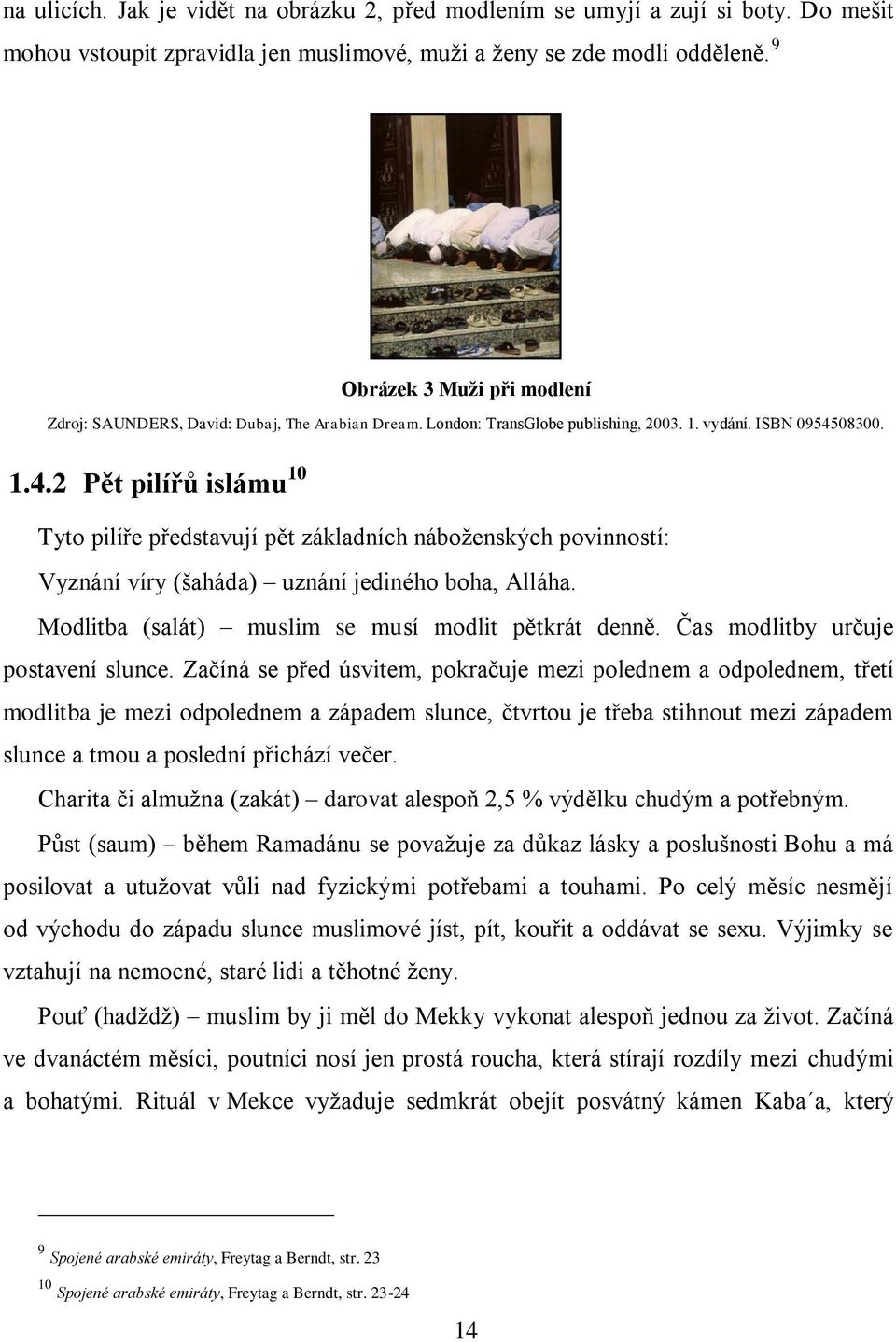 08300. 1.4.2 Pět pilířů islámu 10 Tyto pilíře představují pět základních náboţenských povinností: Vyznání víry (šaháda) uznání jediného boha, Alláha.