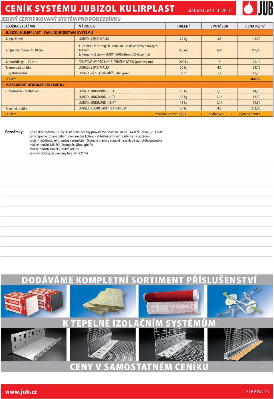 10 cm EUROTHERM Strong S0 Premium - soklové desky s rovnými hranami (alternativně desky EUROTHERM Strong S0 Graphite) 0,5 m 2 1,05 219,00 3.