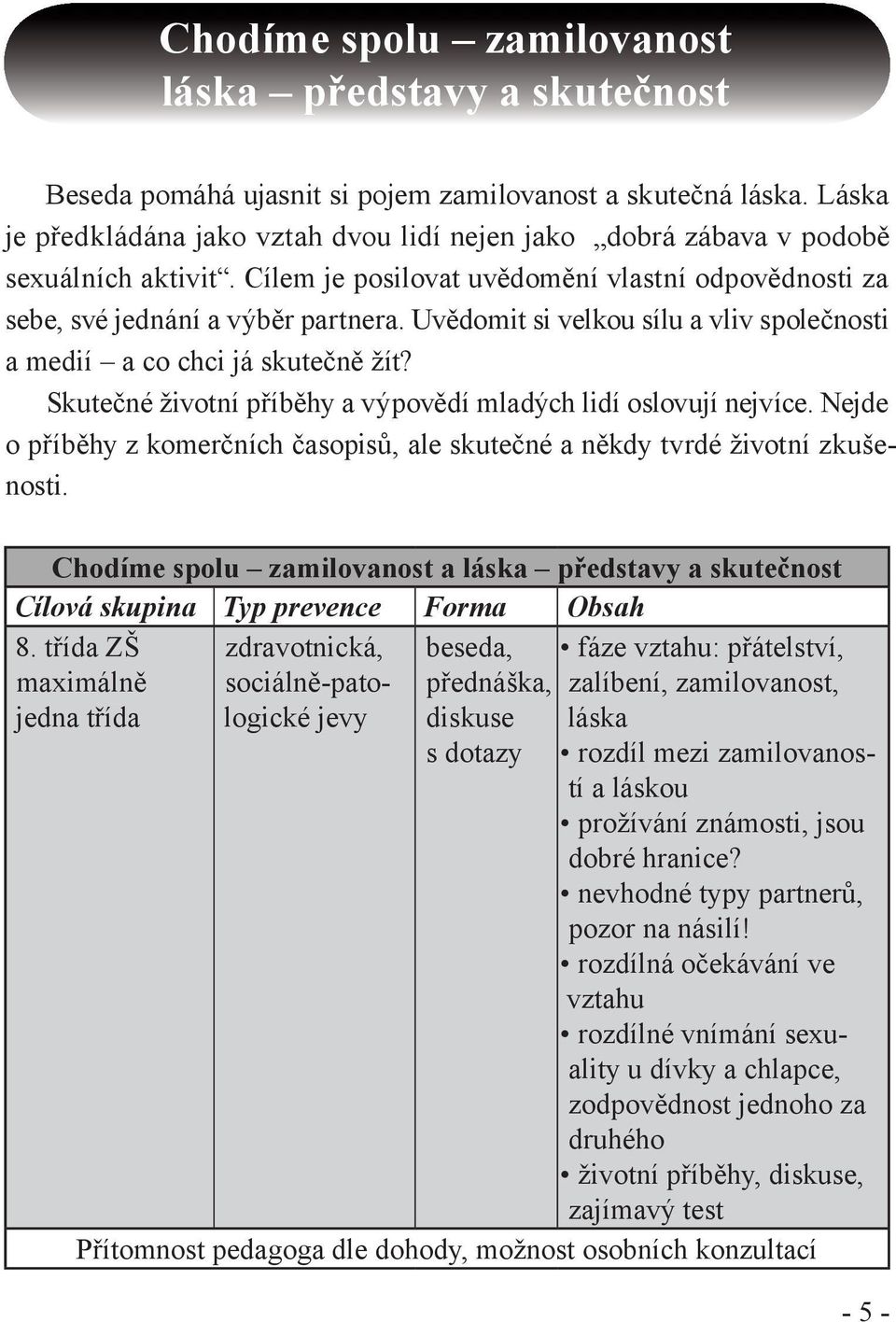 Uvědomit si velkou sílu a vliv společnosti a medií a co chci já skutečně žít? Skutečné životní příběhy a výpovědí mladých lidí oslovují nejvíce.