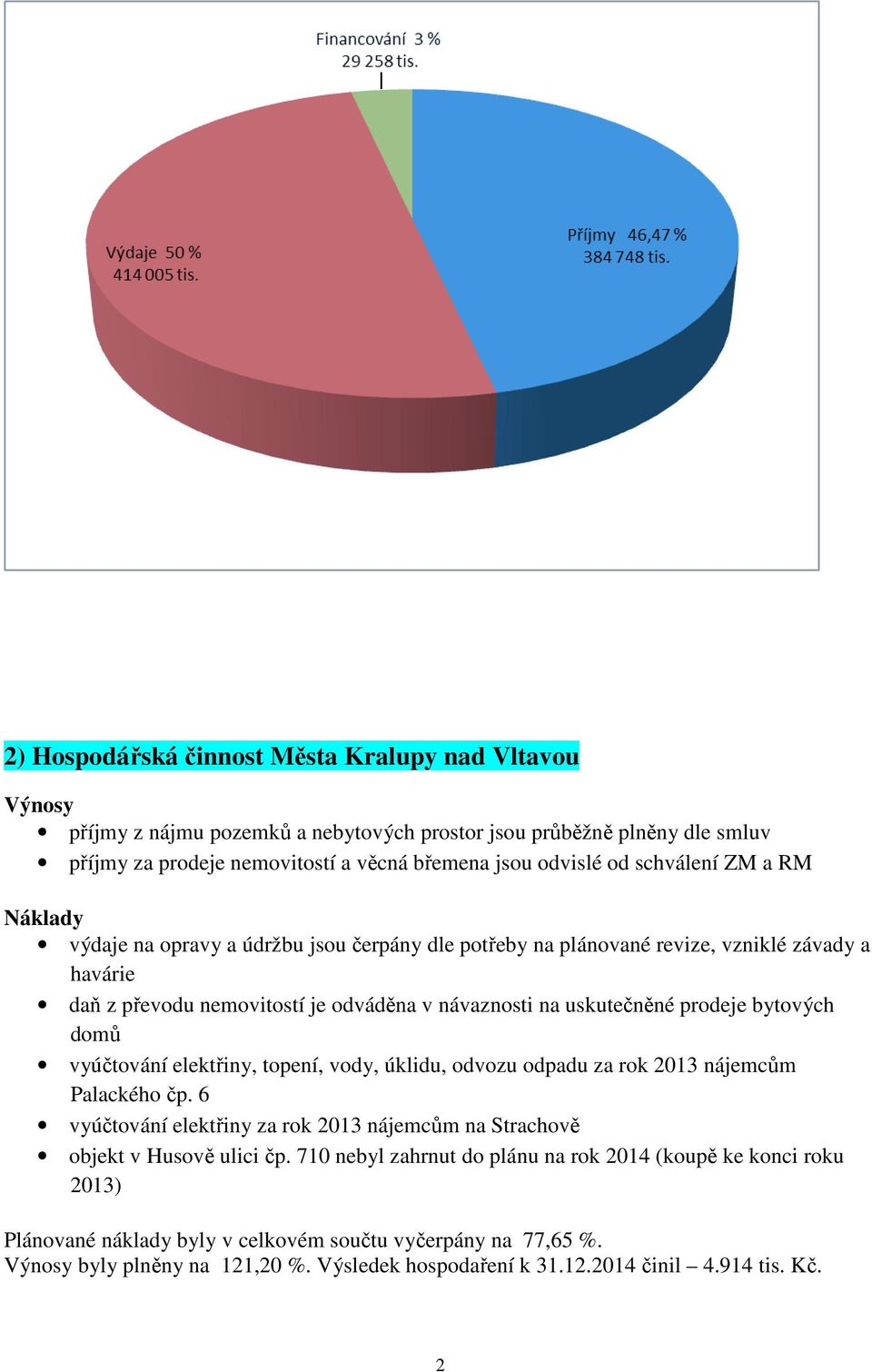 bytových domů vyúčtování elektřiny, topení, vody, úklidu, odvozu odpadu za rok 2013 nájemcům Palackého čp. 6 vyúčtování elektřiny za rok 2013 nájemcům na Strachově objekt v Husově ulici čp.