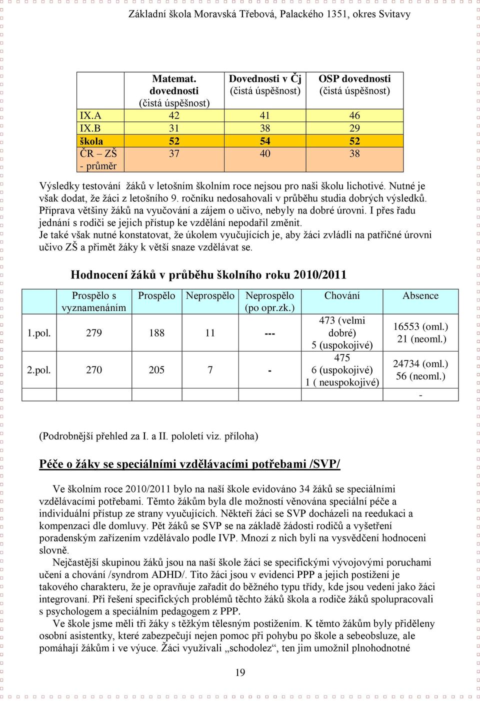 I přes řadu jednání s rodiči se jejich přístup ke vzdělání nepodařil změnit.