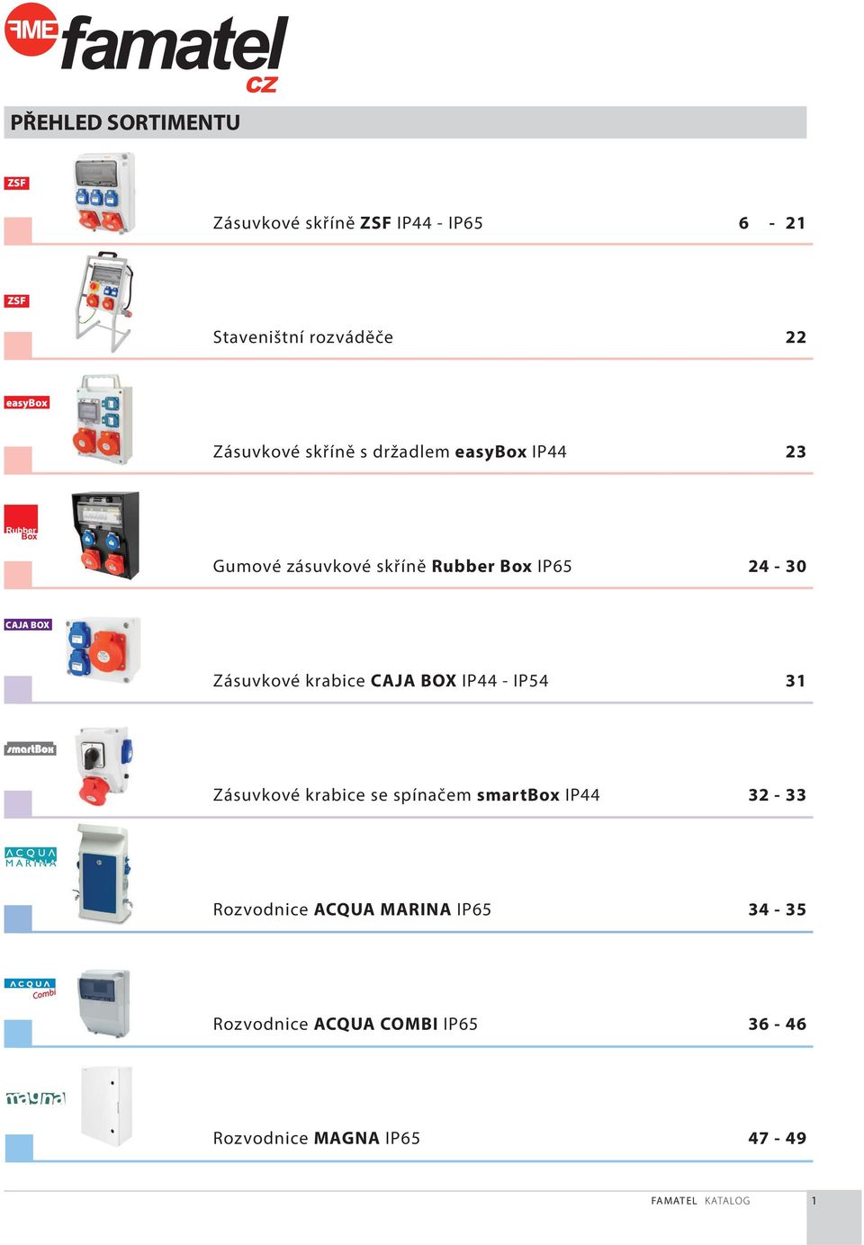 Zásuvkové krabice CAJA BOX IP44 - IP54 31 Zásuvkové krabice se spínačem smartbox IP44 32-33