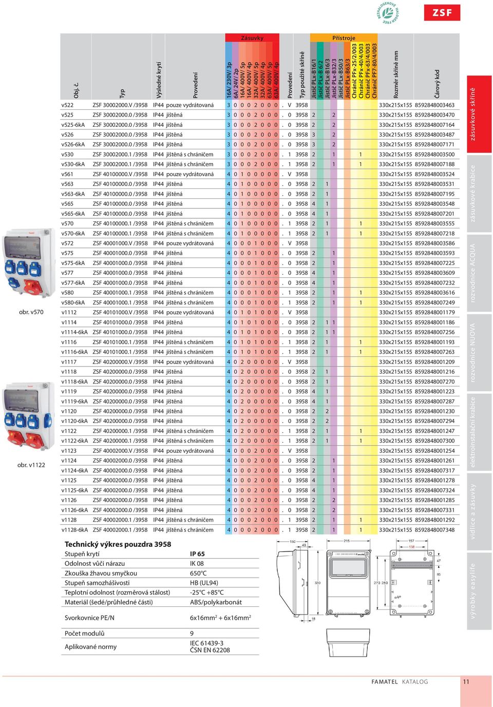 Jistič PLx-B16/3 Jistič PLx-B32/3 Jistič PLx-B50/3 Jistič PLx-B63/3 Chránič PFx-25/2/003 Chránič PFx-40/4/003 Chránič PFx-63/4/003 Chránič PF7-80/4/003 v522 ZSF 30002000.