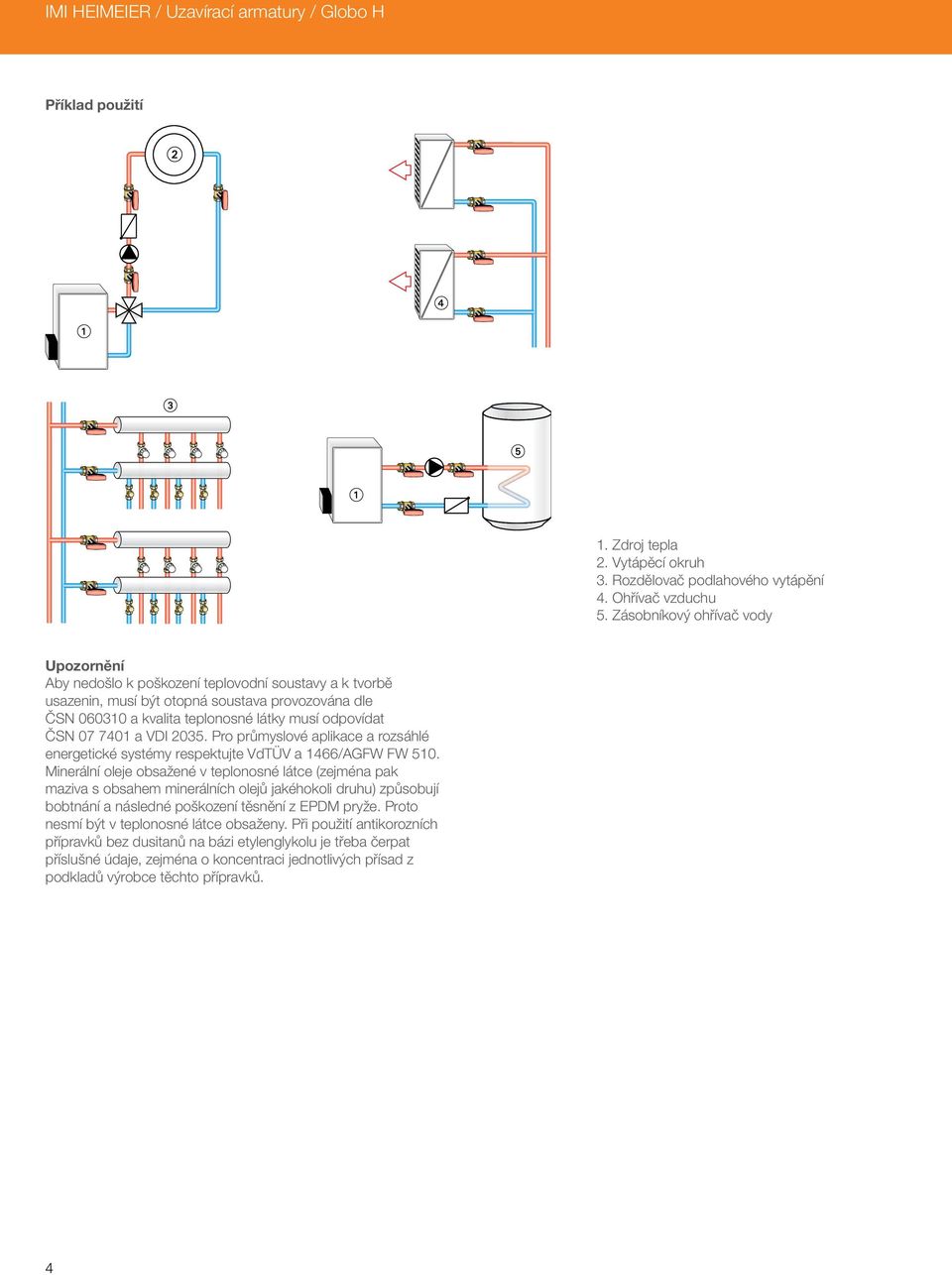 07 7401 a VDI 2035. Pro průmyslové aplikace a rozsáhlé energetické systémy respektujte VdTÜV a 1466/AGFW FW 510.