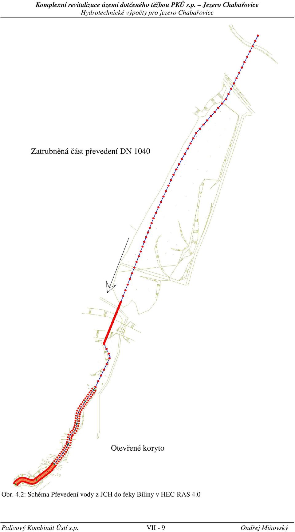 převedení DN 1040 Otevřené koryto Obr. 4.