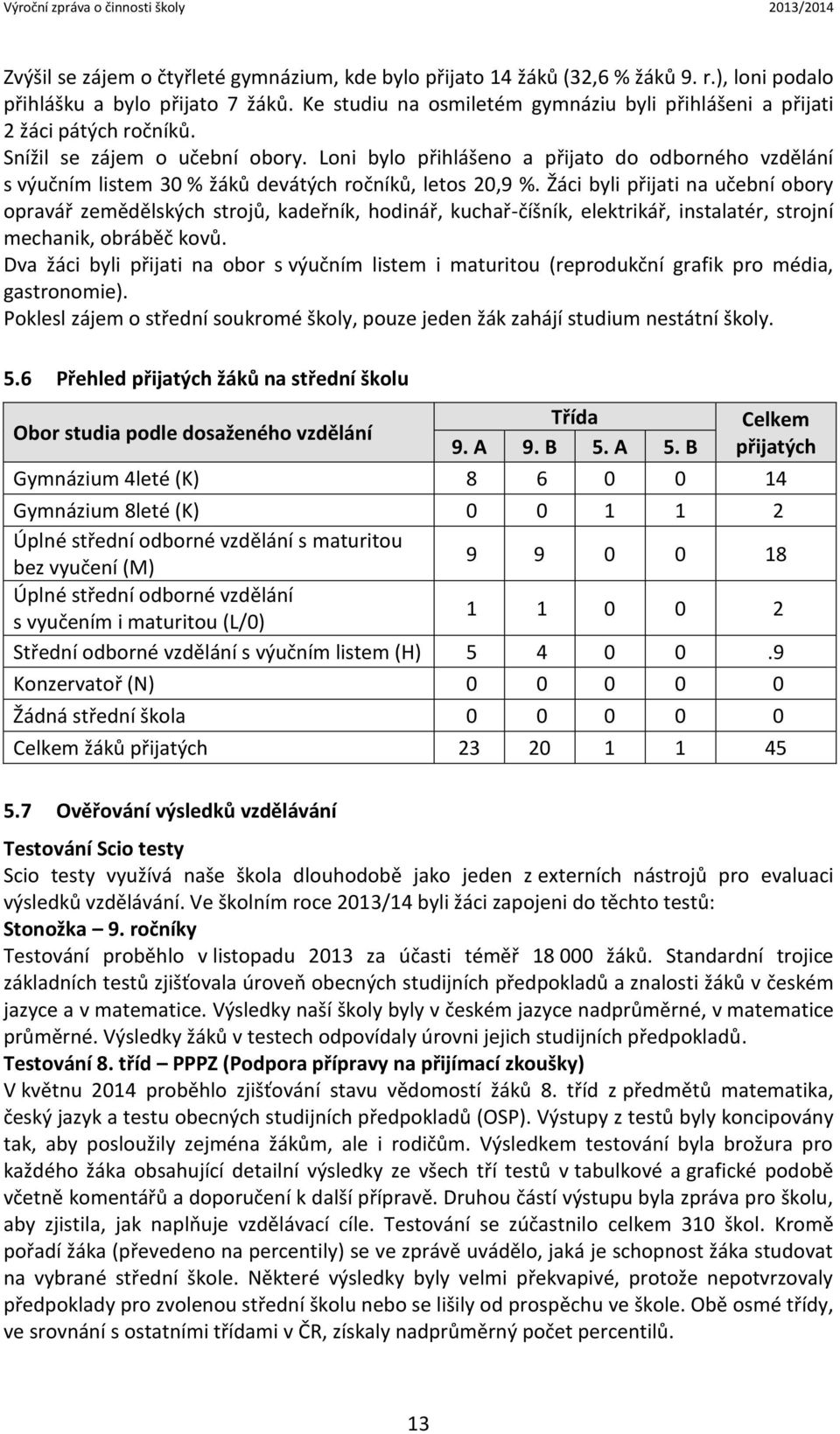 Loni bylo přihlášeno a přijato do odborného vzdělání s výučním listem 30 % žáků devátých ročníků, letos 20,9 %.