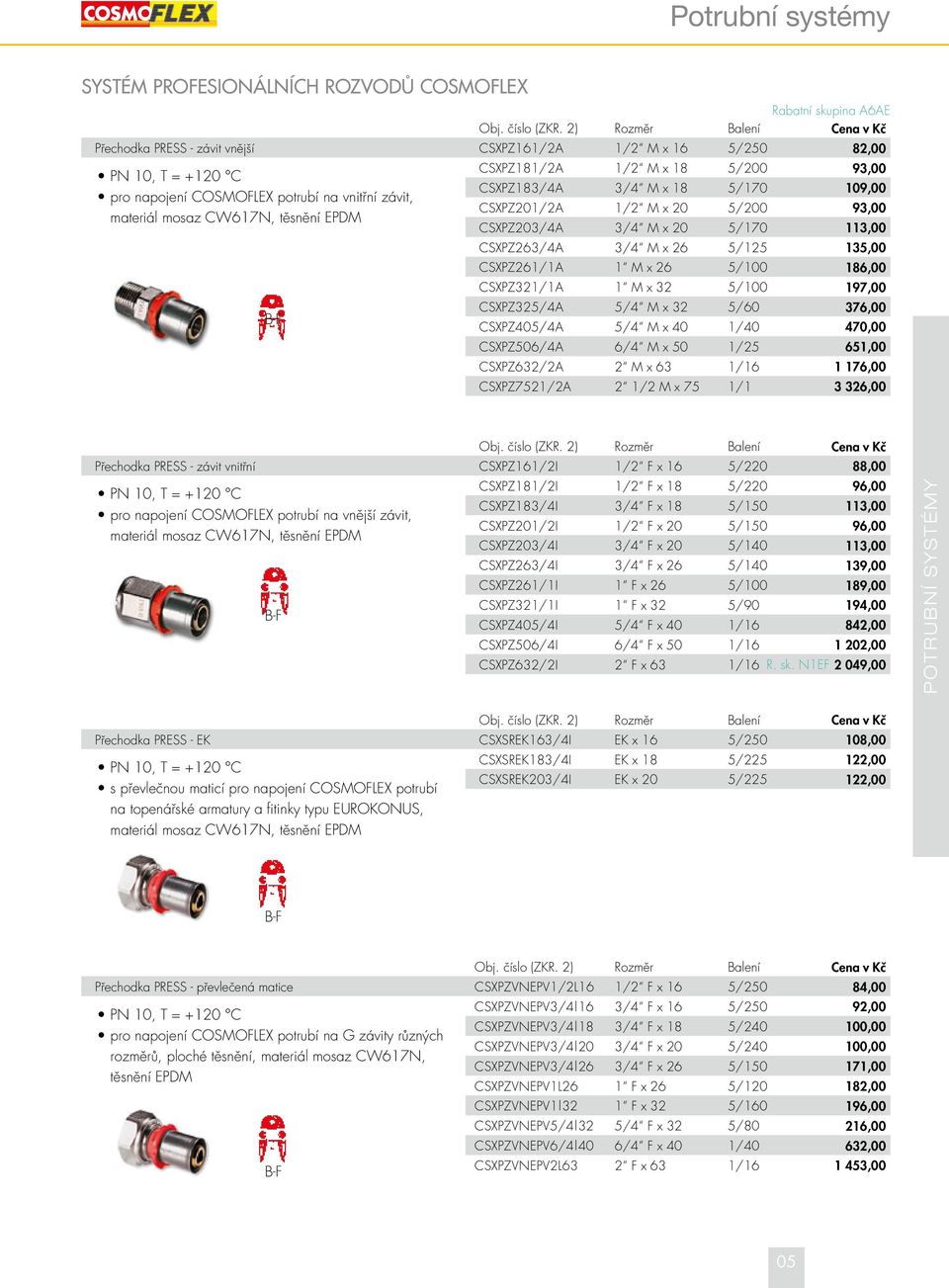 CSXPZ181/2A 1/2 M x 18 5/200 93,00 CSXPZ183/4A 3/4 M x 18 5/170 109,00 CSXPZ201/2A 1/2 M x 20 5/200 93,00 CSXPZ203/4A 3/4 M x 20 5/170 113,00 CSXPZ263/4A 3/4 M x 26 5/125 135,00 CSXPZ261/1A 1 M x 26