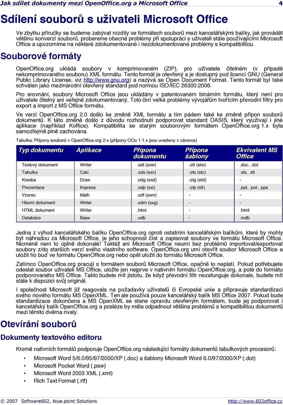 souborů, probereme obecné problémy při spolupráci s uživateli stále používajícími Microsoft Office a upozorníme na některé zdokumentované i nezdokumentované problémy s kompatibilitou.
