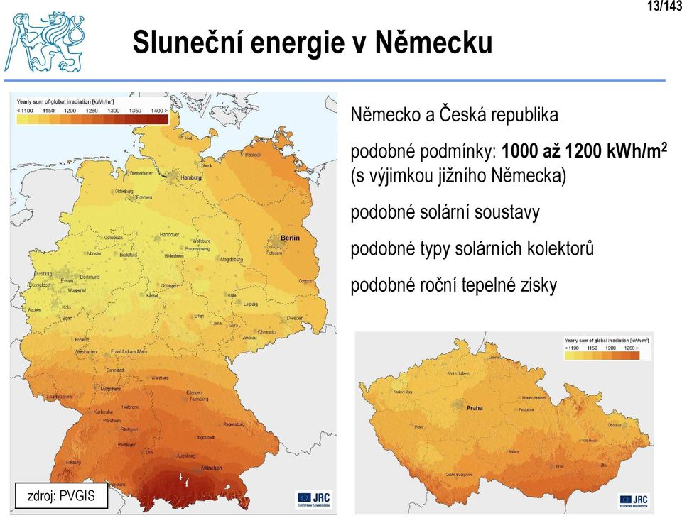 výjimkou jižního Německa) podobné solární soustavy