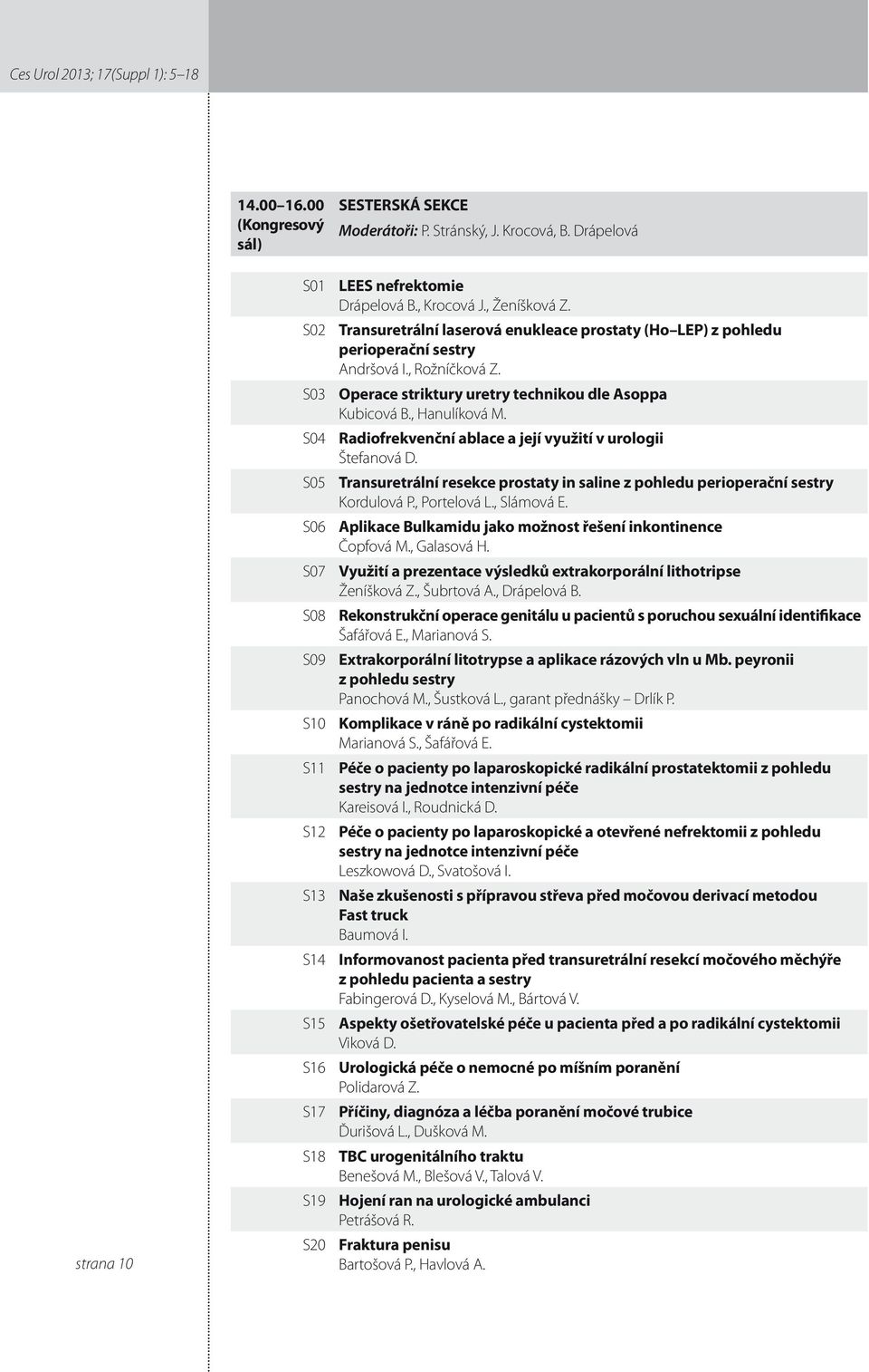 Operace striktury uretry technikou dle Asoppa Kubicová B., Hanulíková M. Radiofrekvenční ablace a její využití v urologii Štefanová D.