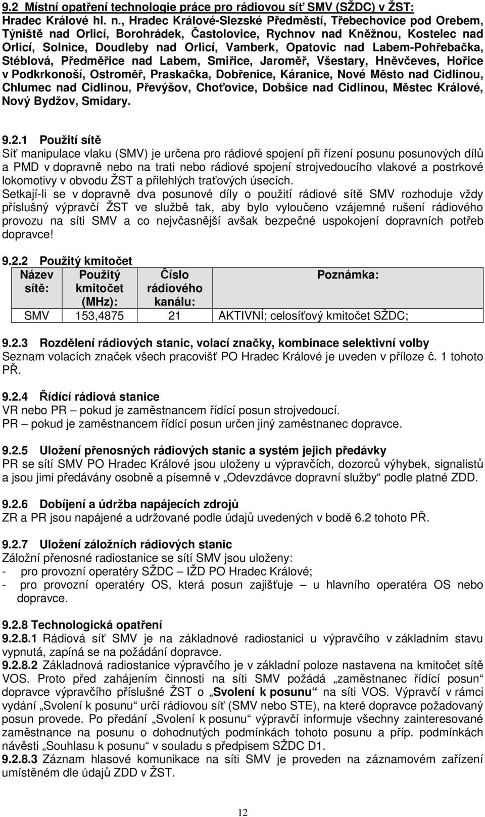 Labem-Pohřebačka, Stéblová, Předměřice nad Labem, Smiřice, Jaroměř, Všestary, Hněvčeves, Hořice v Podkrkonoší, Ostroměř, Praskačka, Dobřenice, Káranice, Nové Město nad Cidlinou, Chlumec nad Cidlinou,