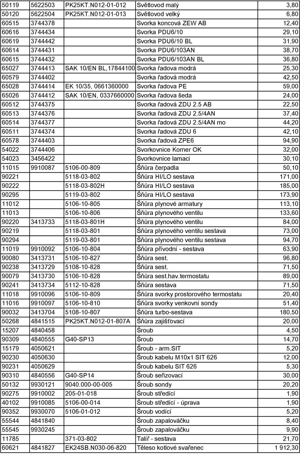 Svorka PDU6/103AN BL 36,80 65027 3744413 SAK 10/EN BL,1784410000Svorka adova modrá 25,30 60579 3744402 Svorka adová modrá 42,50 65028 3744414 EK 10/35, 0661360000 Svorka adova PE 59,00 65026 3744412