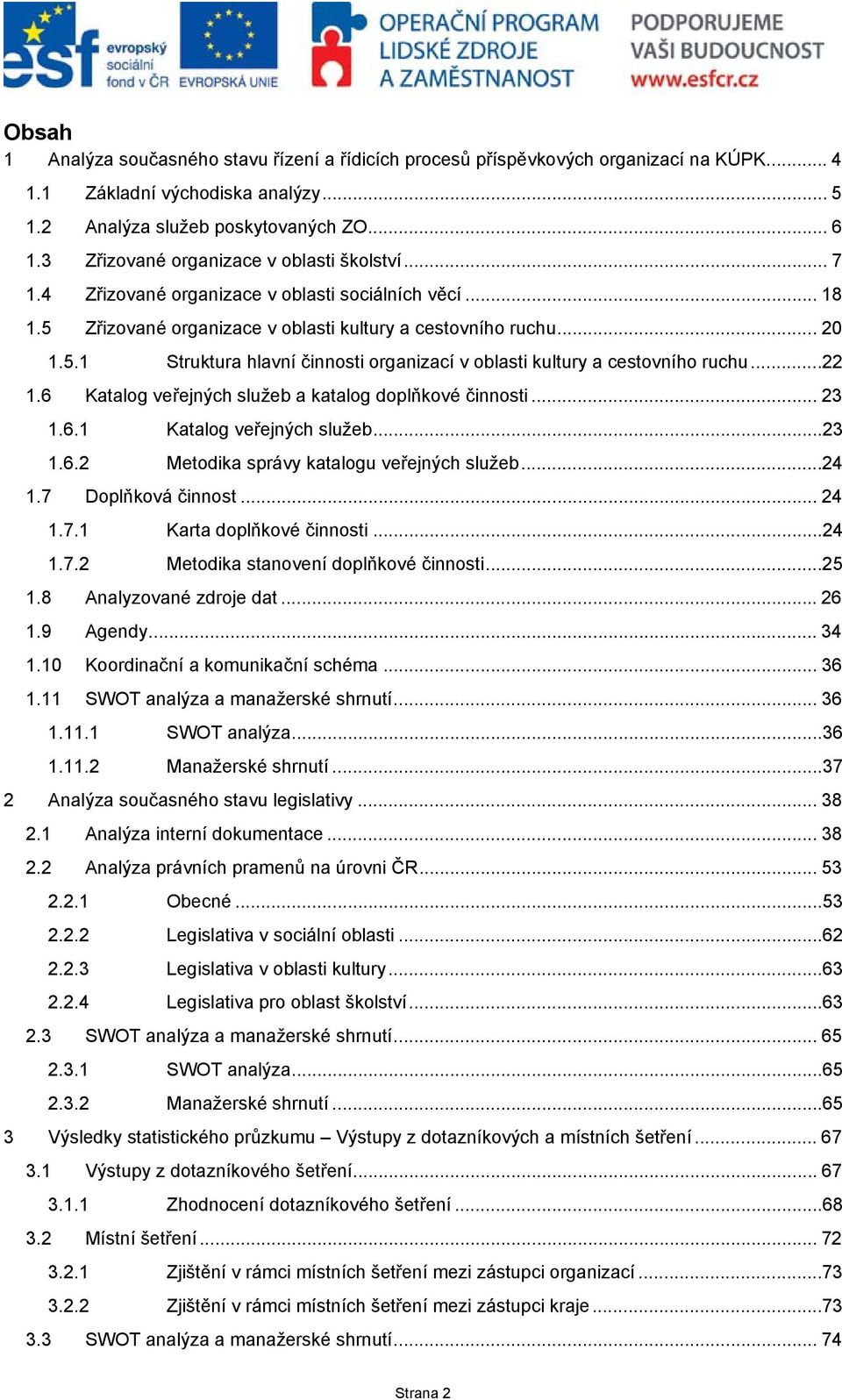 ..22 1.6 atalog veřejných služeb a katalog doplňkové činnosti... 23 1.6.1 atalog veřejných služeb...23 1.6.2 Metodika správy katalogu veřejných služeb...24 1.7 Doplňková činnost... 24 1.7.1 arta doplňkové činnosti.