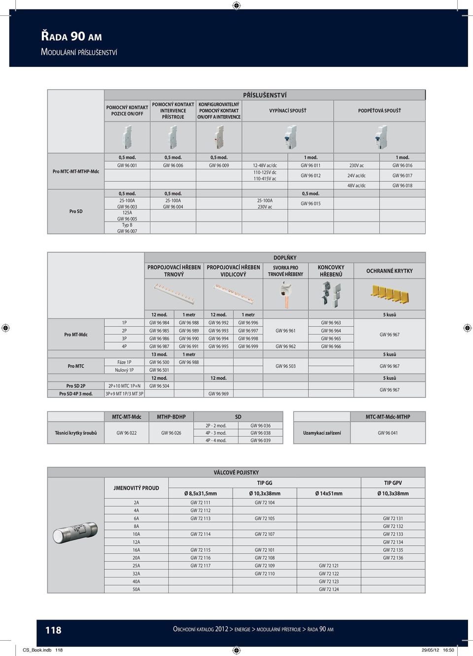 1 mod. GW 96 001 GW 96 006 GW 96 009 12-48V ac/dc GW 96 011 230V ac GW 96 016 110-125V dc 110-415V ac GW 96 012 24V ac/dc GW 96 017 48V ac/dc GW 96 018 0,5 mod.