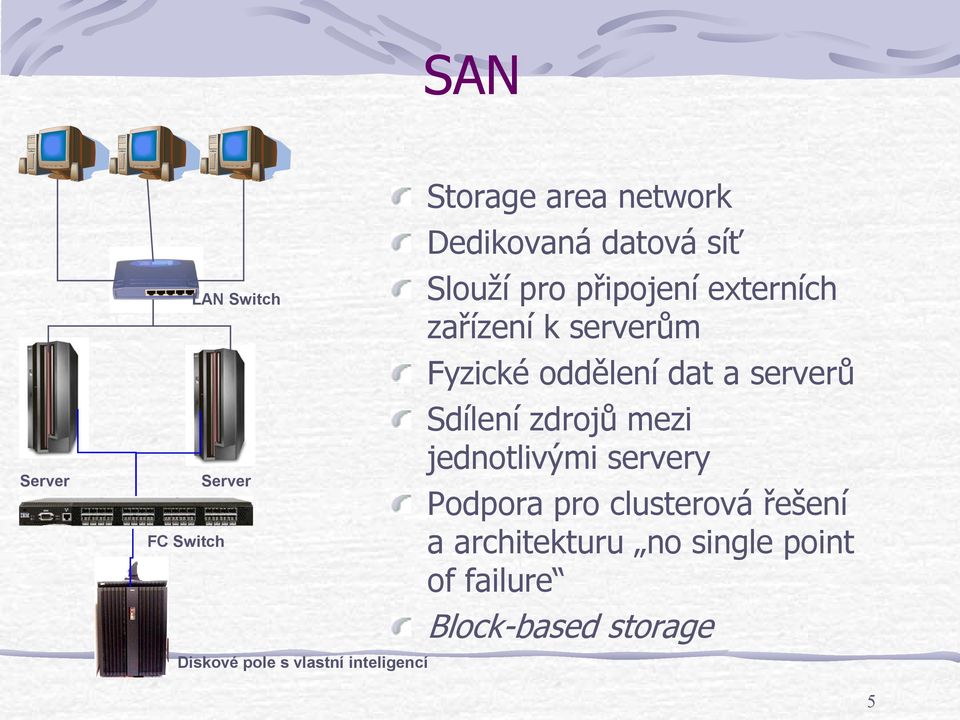 serverům Fyzické oddělení dat a serverů Sdílení zdrojů mezi jednotlivými servery