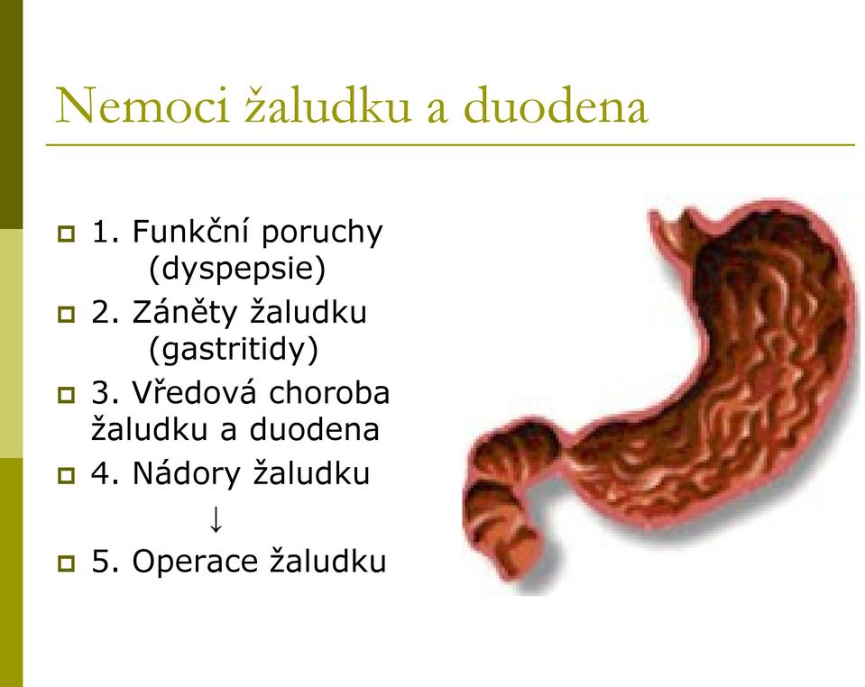 Záněty ţaludku (gastritidy) 3.