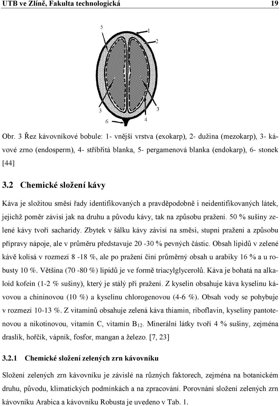 2 Chemické složení kávy Káva je sloţitou směsí řady identifikovaných a pravděpodobně i neidentifikovaných látek, jejichţ poměr závisí jak na druhu a původu kávy, tak na způsobu praţení.