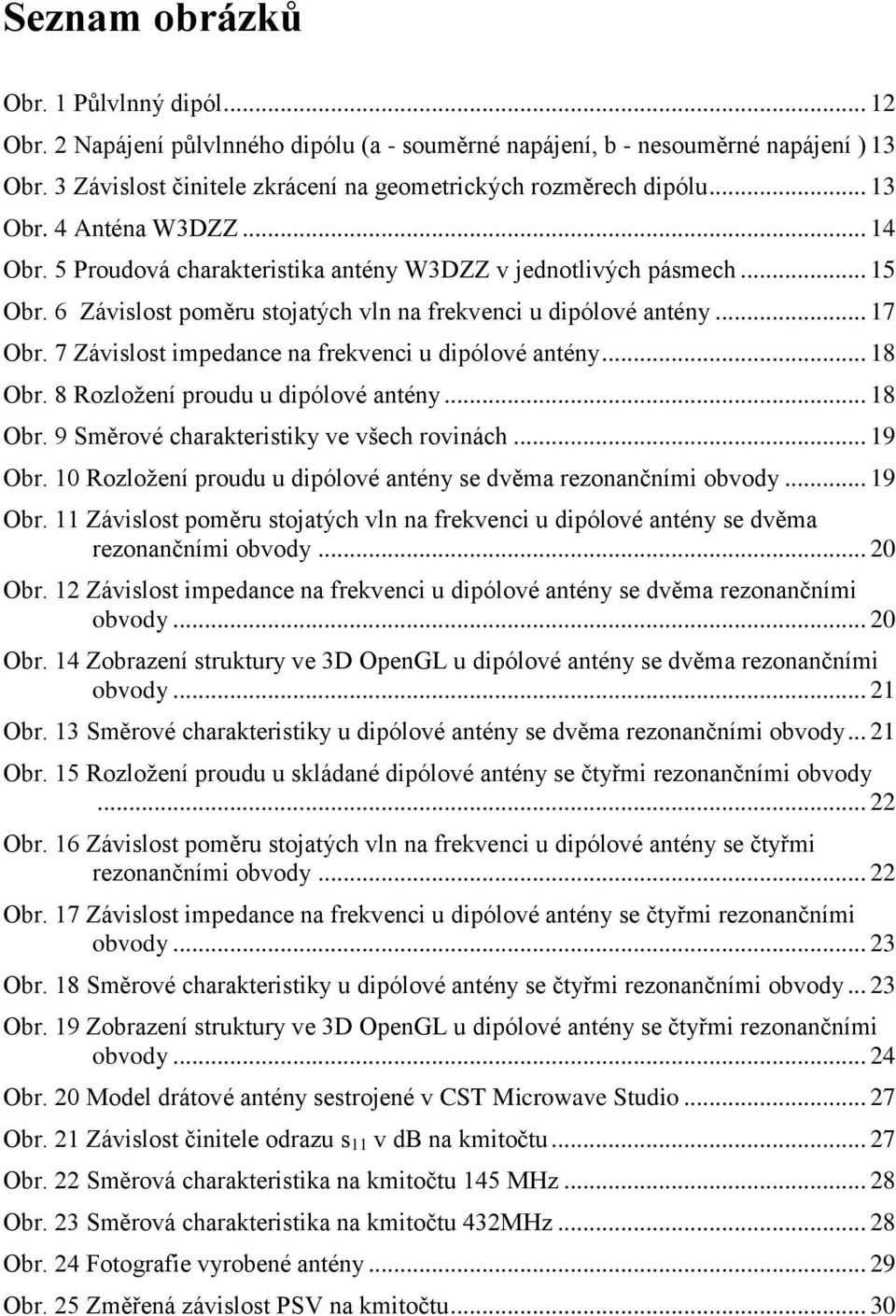 7 Závislost impedance na frekvenci u dipólové antény... 18 Obr. 8 Rozložení proudu u dipólové antény... 18 Obr. 9 Směrové charakteristiky ve všech rovinách... 19 Obr.