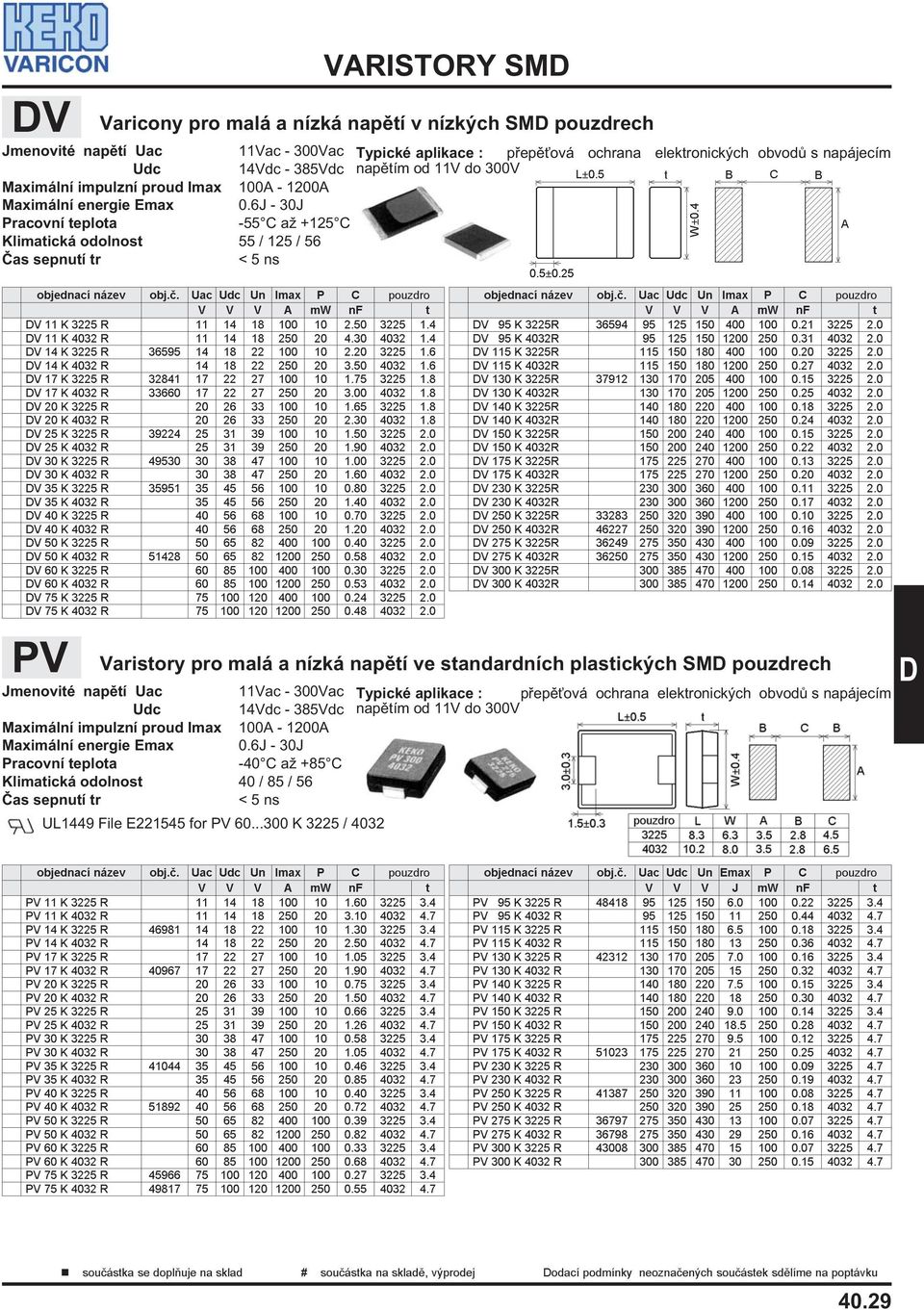 napájecím napìtím od 11V do 300V V 11 K 3225 R 11 14 18 100 10 2.50 3225 1.4 V 11 K 4032 R 11 14 18 250 20 4.30 4032 1.4 V 14 K 3225 R 36595 14 18 22 100 10 2.20 3225 1.