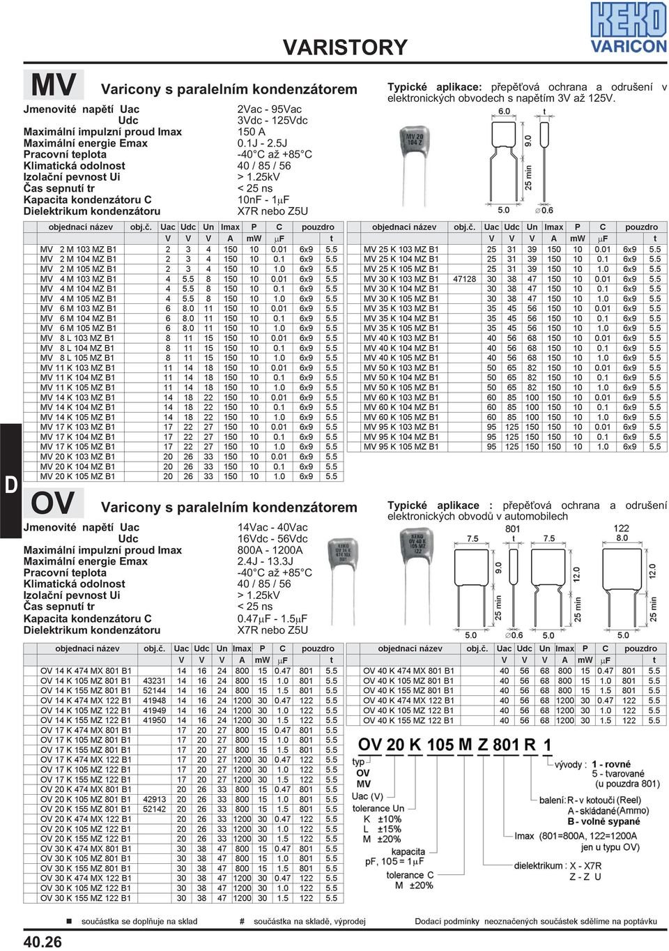 0 6x9 5.5 MV 4 M 103 MZ B1 4 5.5 8 150 10 0.01 6x9 5.5 MV 4 M 104 MZ B1 4 5.5 8 150 10 0.1 6x9 5.5 MV 4 M 105 MZ B1 4 5.5 8 150 10 1.0 6x9 5.5 MV 6 M 103 MZ B1 6 8.0 11 150 10 0.01 6x9 5.5 MV 6 M 104 MZ B1 6 8.