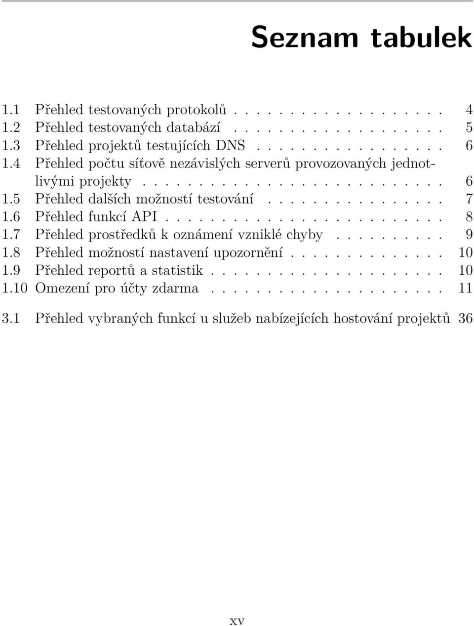 6 Přehled funkcí API......................... 8 1.7 Přehled prostředků k oznámení vzniklé chyby.......... 9 1.8 Přehled možností nastavení upozornění.............. 10 1.