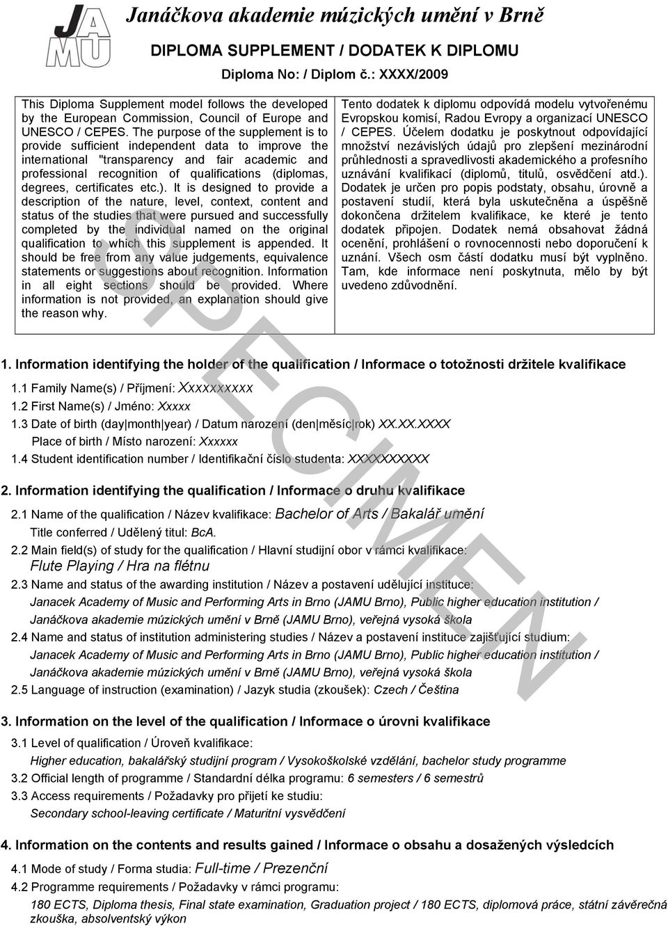 The purpose of the supplement is to provide sufficient independent data to improve the international "transparency and fair academic and professional recognition of qualifications (diplomas, degrees,