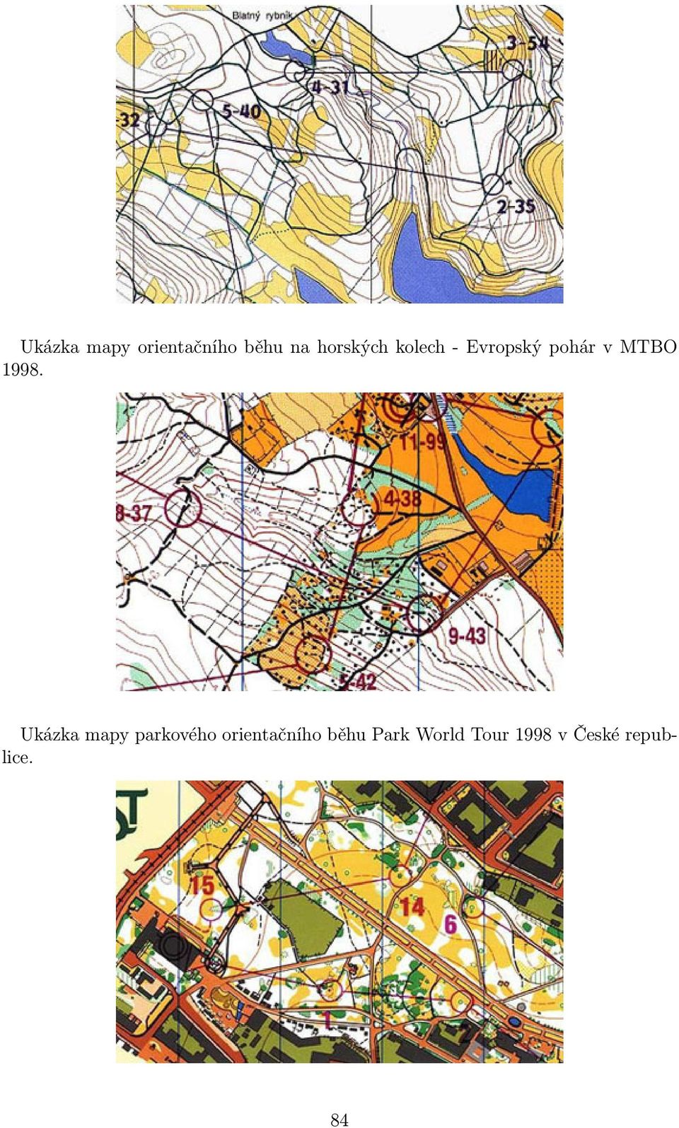 1998. Ukázka mapy parkového orientačního