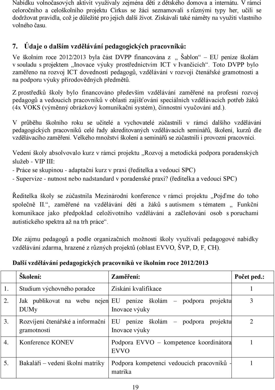 Získávali také náměty na využití vlastního volného času. 7.