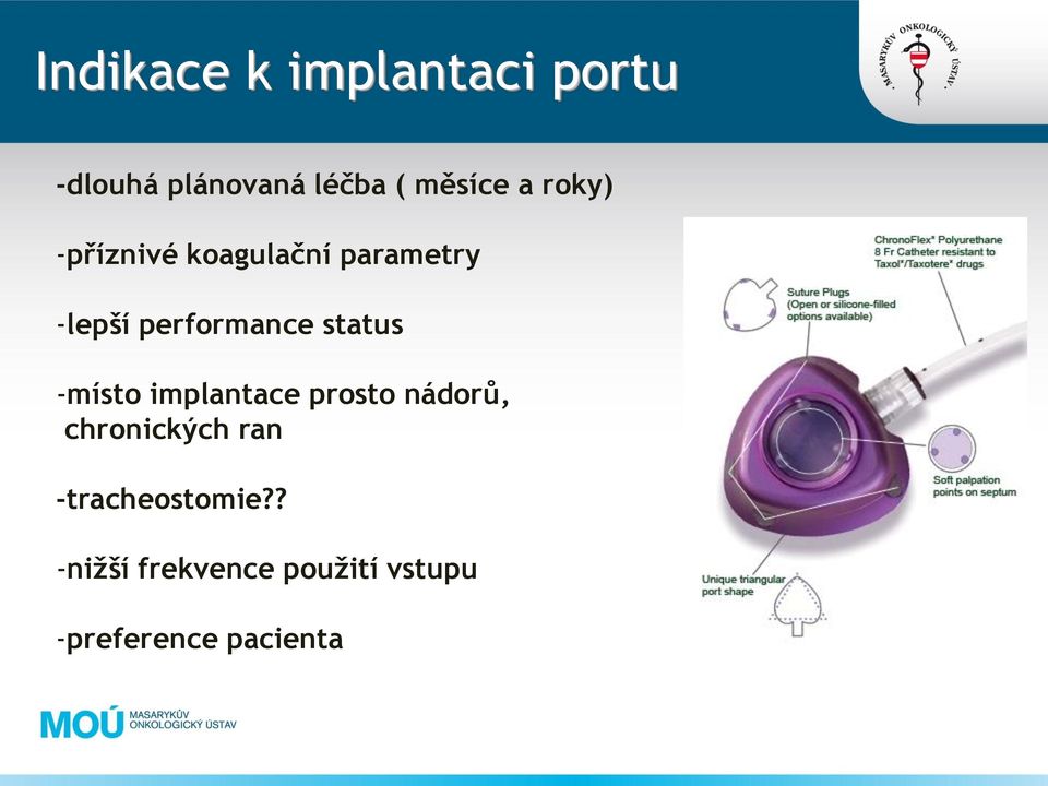 status -místo implantace prosto nádorů, chronických ran