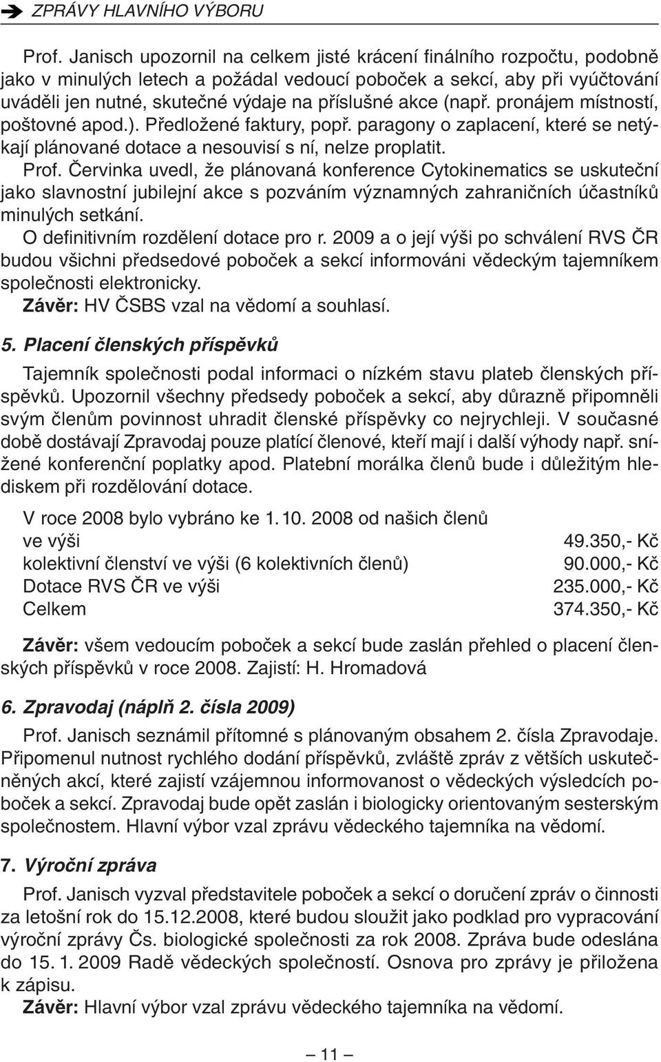 akce (napfi. pronájem místností, po tovné apod.). PfiedloÏené faktury, popfi. paragony o zaplacení, které se net kají plánované dotace a nesouvisí s ní, nelze proplatit. Prof.