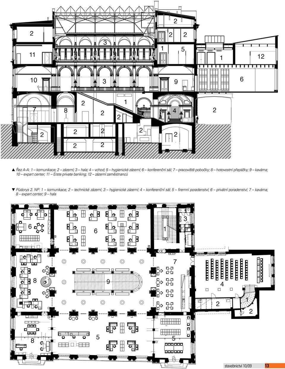 banking; 12 zázemí zaměstnanců Půdorys 2.