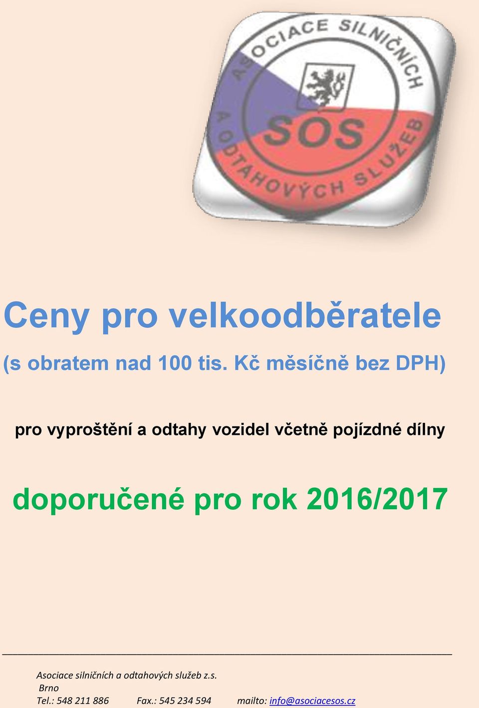 pojízdné dílny doporučené pro rok 2016/2017 Asociace silničních a