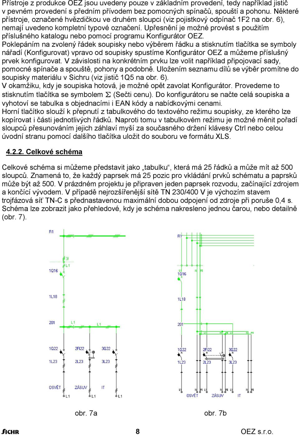 Upřesnění je možné provést s použitím příslušného katalogu nebo pomocí programu Konfigurátor OEZ.