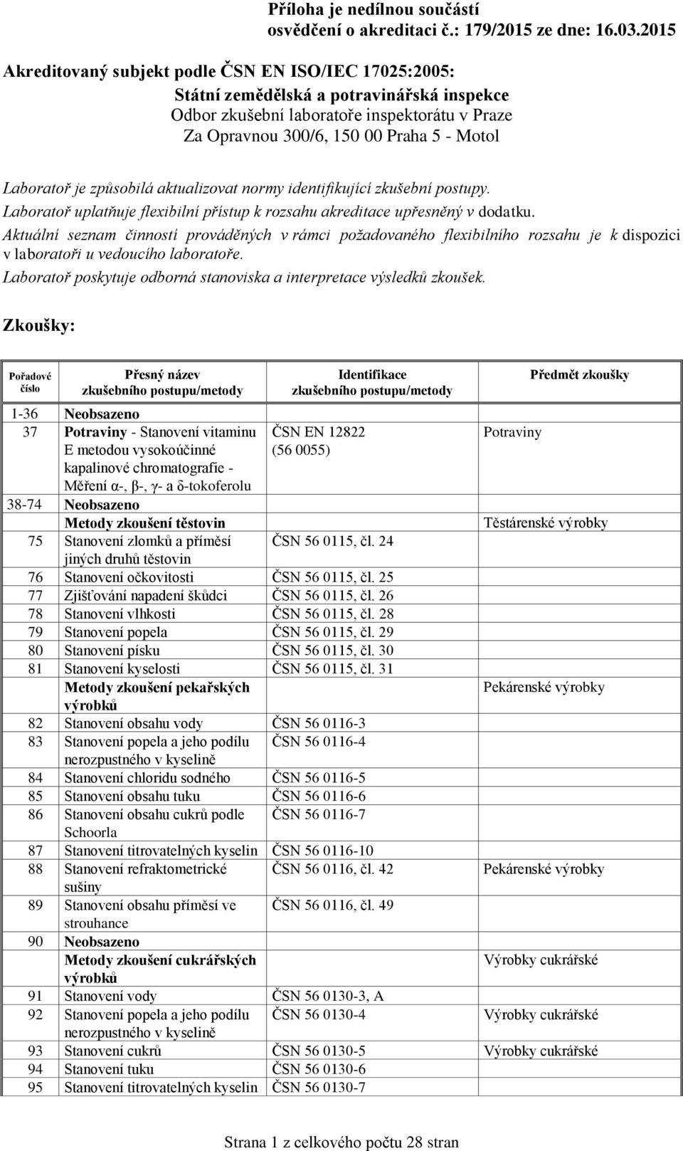 Laboratoř poskytuje odborná stanoviska a interpretace výsledků zkoušek.