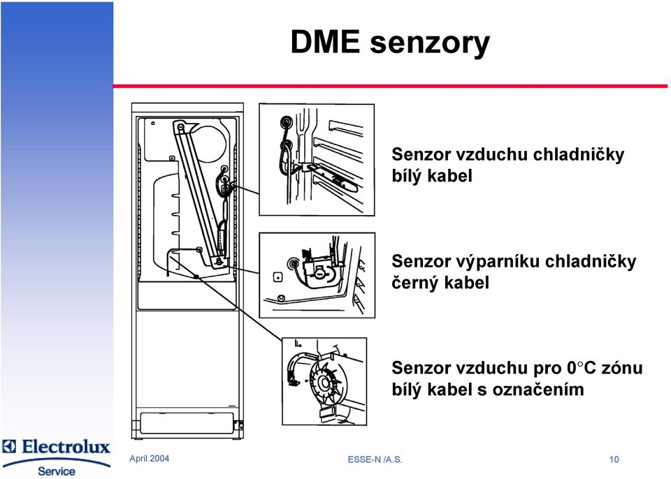 černý kabel Senzor vzduchu pro 0 C zónu