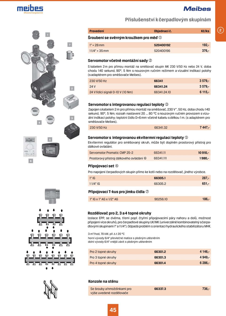 4 3 579,- 4 V řidící signál 0-10 V (10 Nm) 66341.4.10 6 115,- 4 3 Servomotor s integrovanou regulací teploty Zapojen s kabelem m pro přímou montáž na směšovač, 30 V~, 50 Hz, doba chodu 140 sekund, 90, 5 Nm; rozsah nastavení 0.