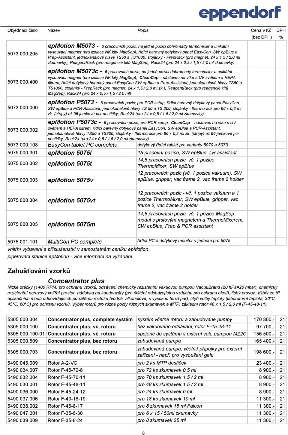 Prep-Assistant, jednokanálové hlavy TS50 a TS1000, stojánky - PrepRack (pro magnet, 24 x 1,5 / 2,0 ml zkumavky), ReagentRack (pro reagencie kitů MagSep), Rack24 (pro 24 x 0,5 / 1,5 / 2,0 ml zkumavky)