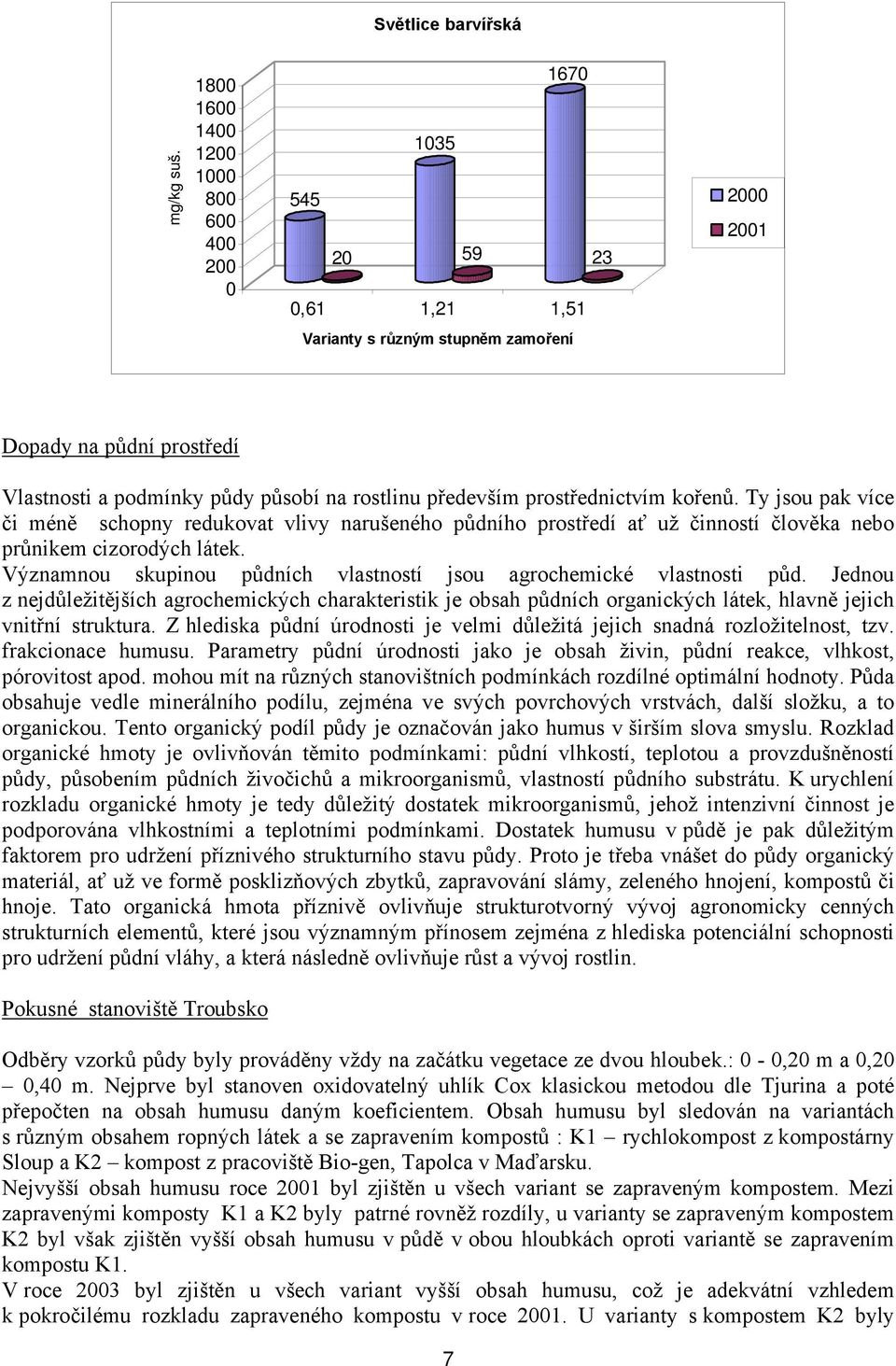 především prostřednictvím kořenů. Ty jsou pak více či méně schopny redukovat vlivy narušeného půdního prostředí ať už činností člověka nebo průnikem cizorodých látek.